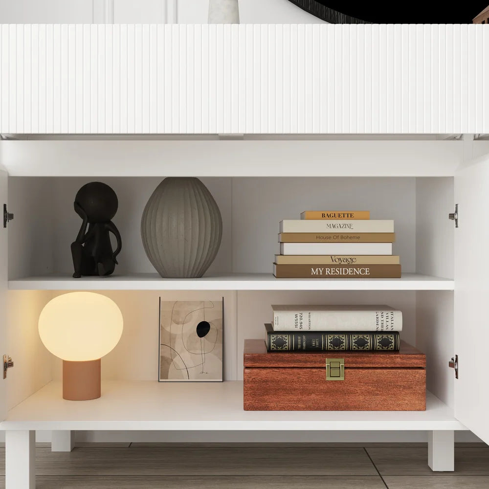 Bookcase Display Sideboard Lacquer Versatile Home Organizer