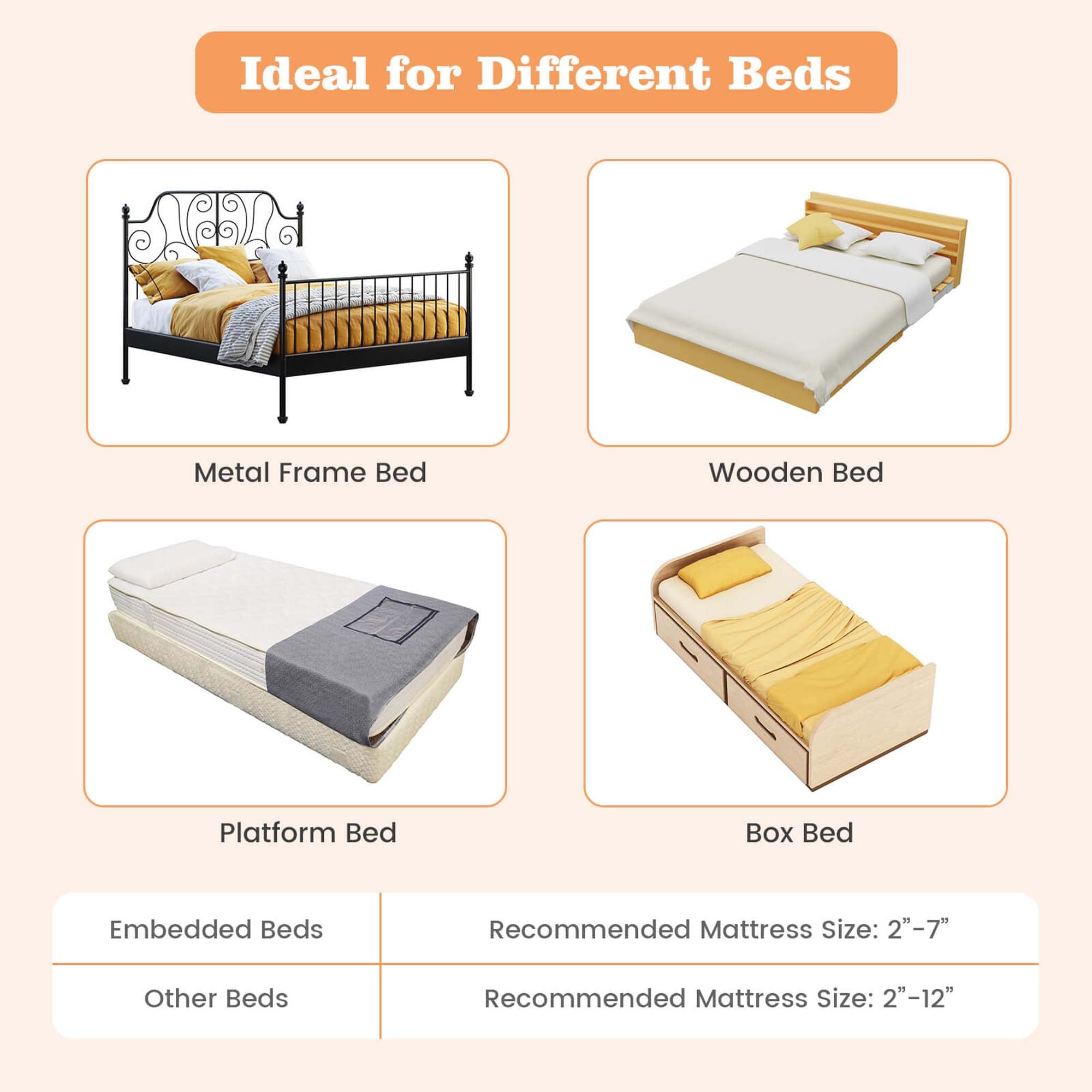1 PC Toddler Foldable Bed Rail with Adjustable Safety Strap Bedrail Guard White