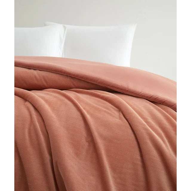 Terracotta Corduroy Comforter for Adults and Teens, Full/Queen