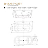 Vanity Art White/Polished Chrome Acrylic Oval Freestanding Soaking Bathtub with Drain (Center Drain)