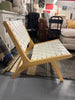 LUE BONA Midcentury Faux Leather Accent Chair - White SHOWROOM ITEM