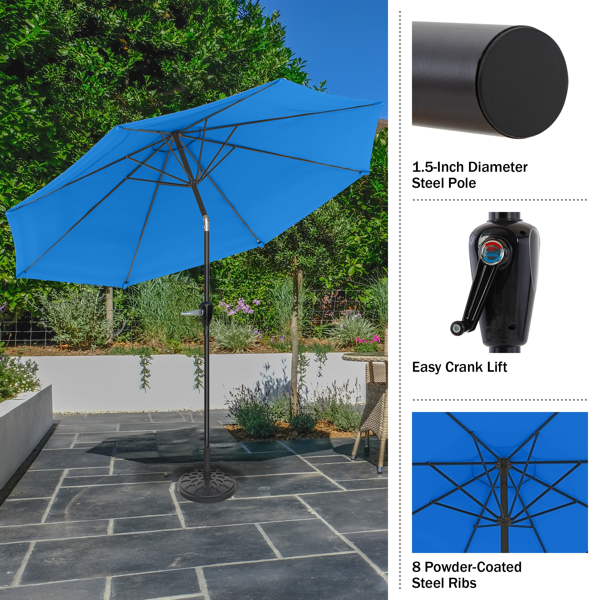 Patio Umbrella Top ONLY (Brilliant Blue)