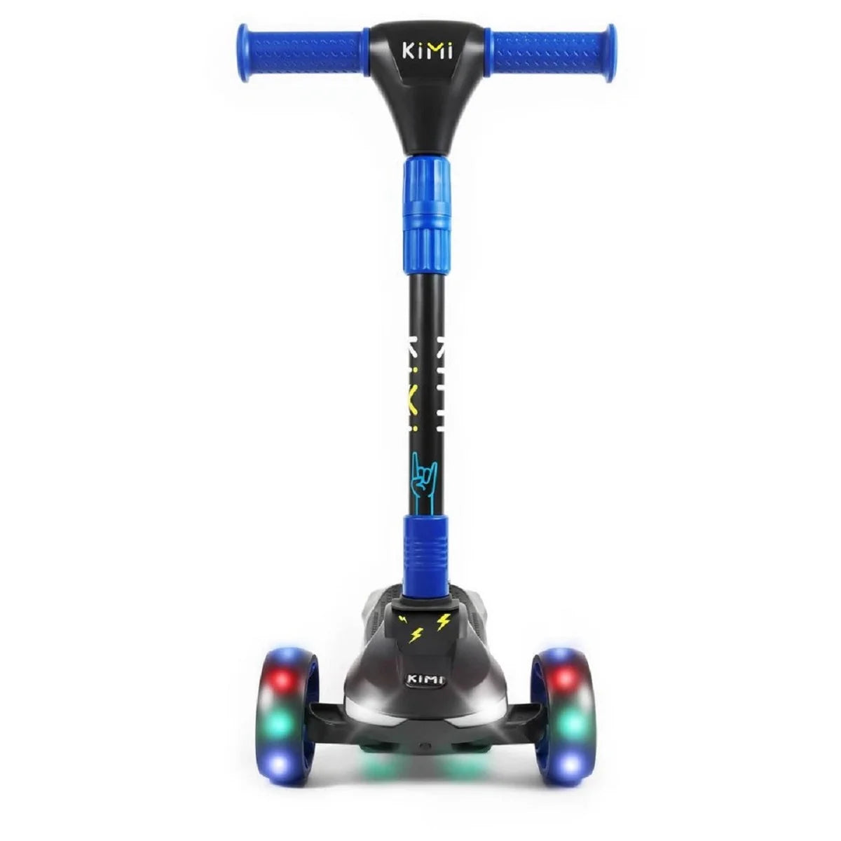 Kids Electric Scooter Light-Up Wheels Blue Lean-to-Steer 5 mph