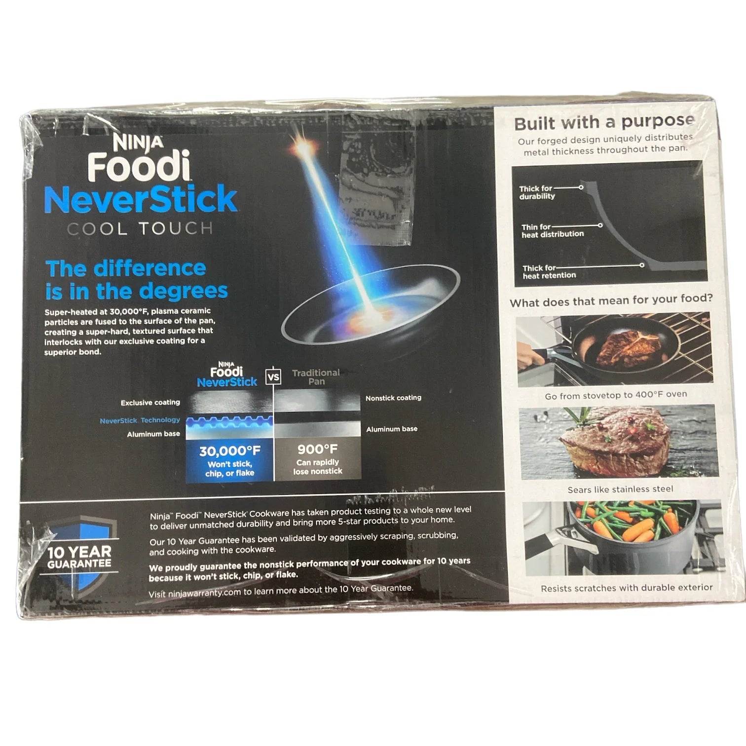 14 Piece Nonstick Hard Anodized Aluminum Cookware Set, Cool Touch