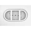 Vanity Art White/Polished Chrome Acrylic Oval Freestanding Soaking Bathtub with Drain (Center Drain)