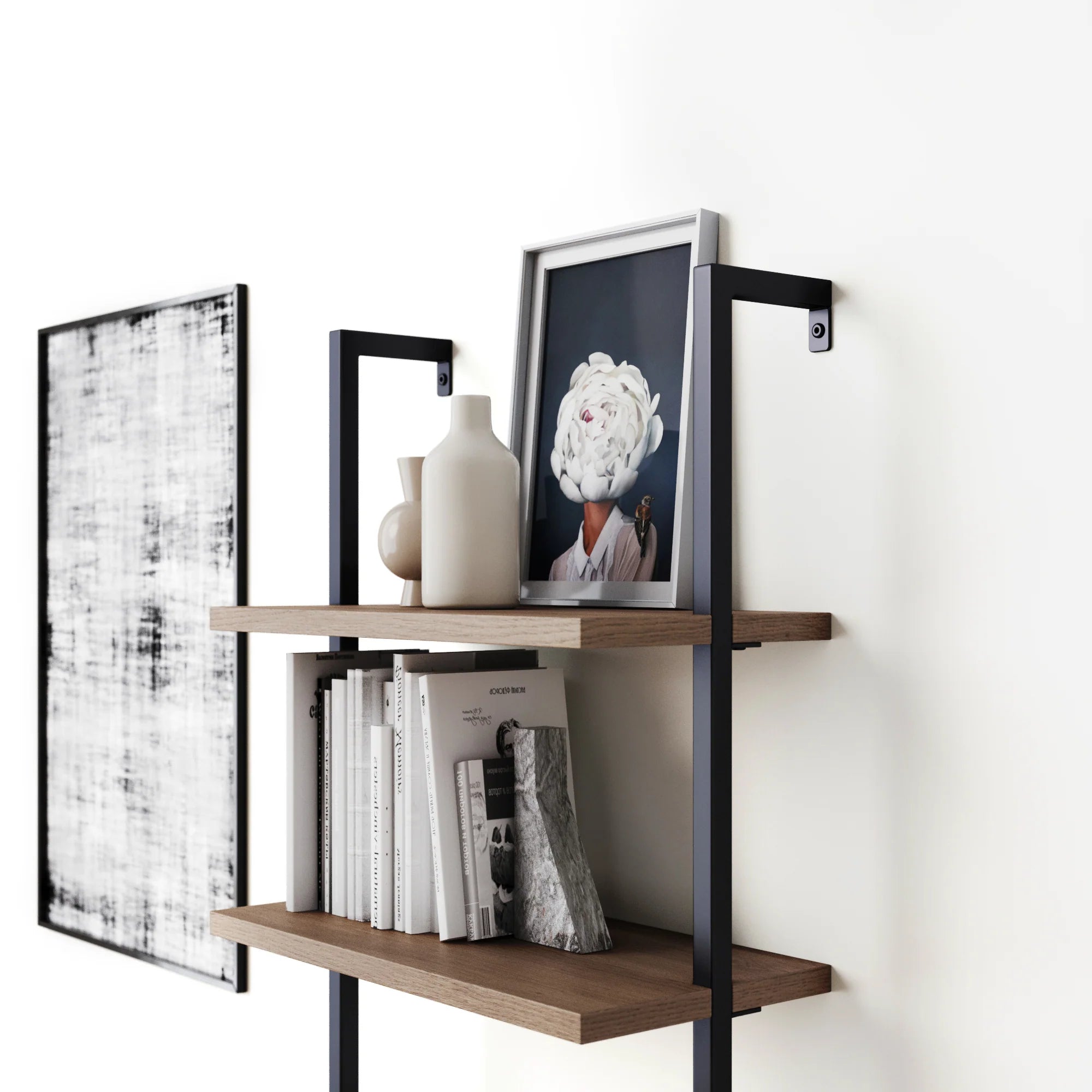 Wood Wall Mount Ladder Bookshelf | Theo