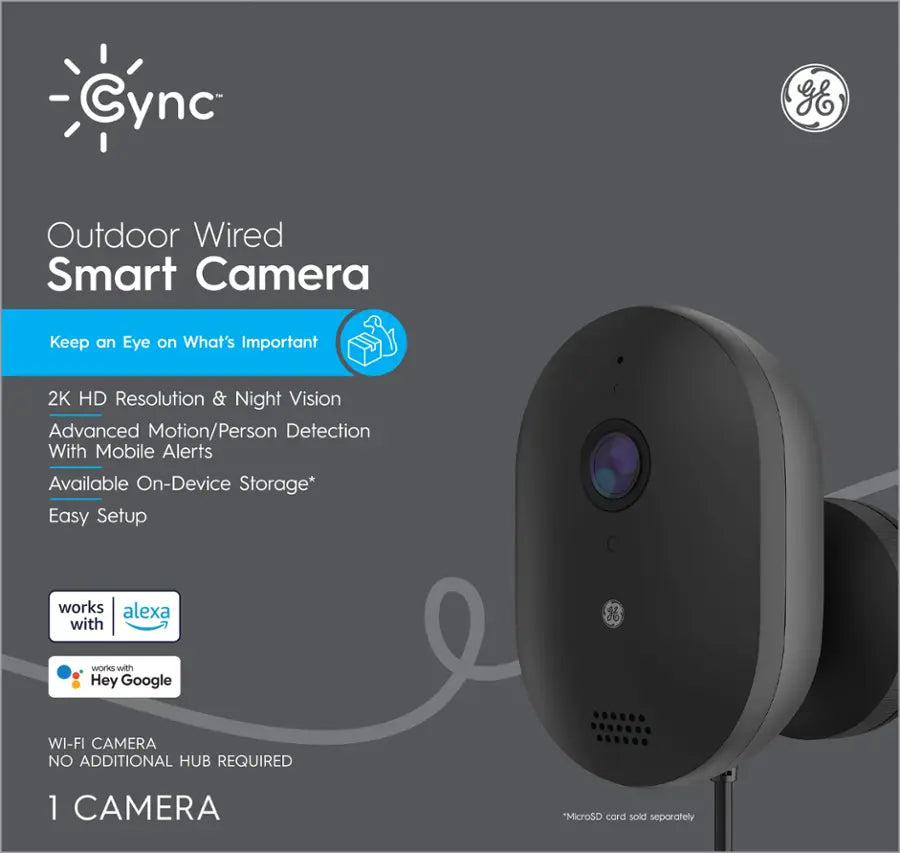 Camera Outdoor Wired Security Camera - BLACK