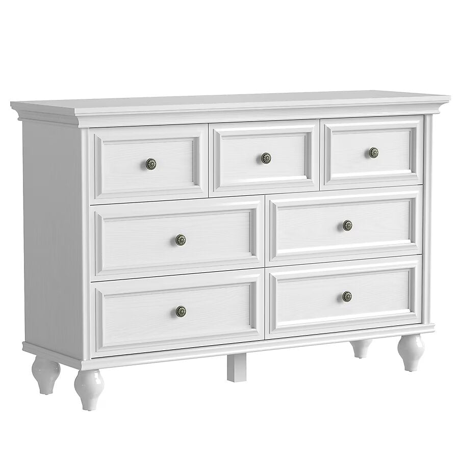 White 7-Drawer Standard Dresser