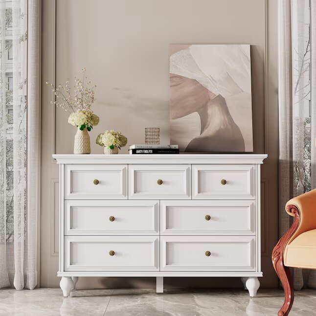 White 7-Drawer Standard Dresser