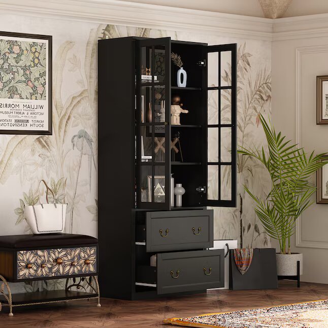 Contemporary/Modern Black China cabinet final cut