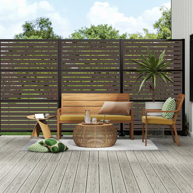 Freedom Boardwalk Black Polypropylene Decorative Screen panel - Set of 4
