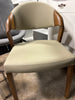 1pc Bratislav Mid-Century Beige & Walnut Dining Chair SHOWROOM ITEM