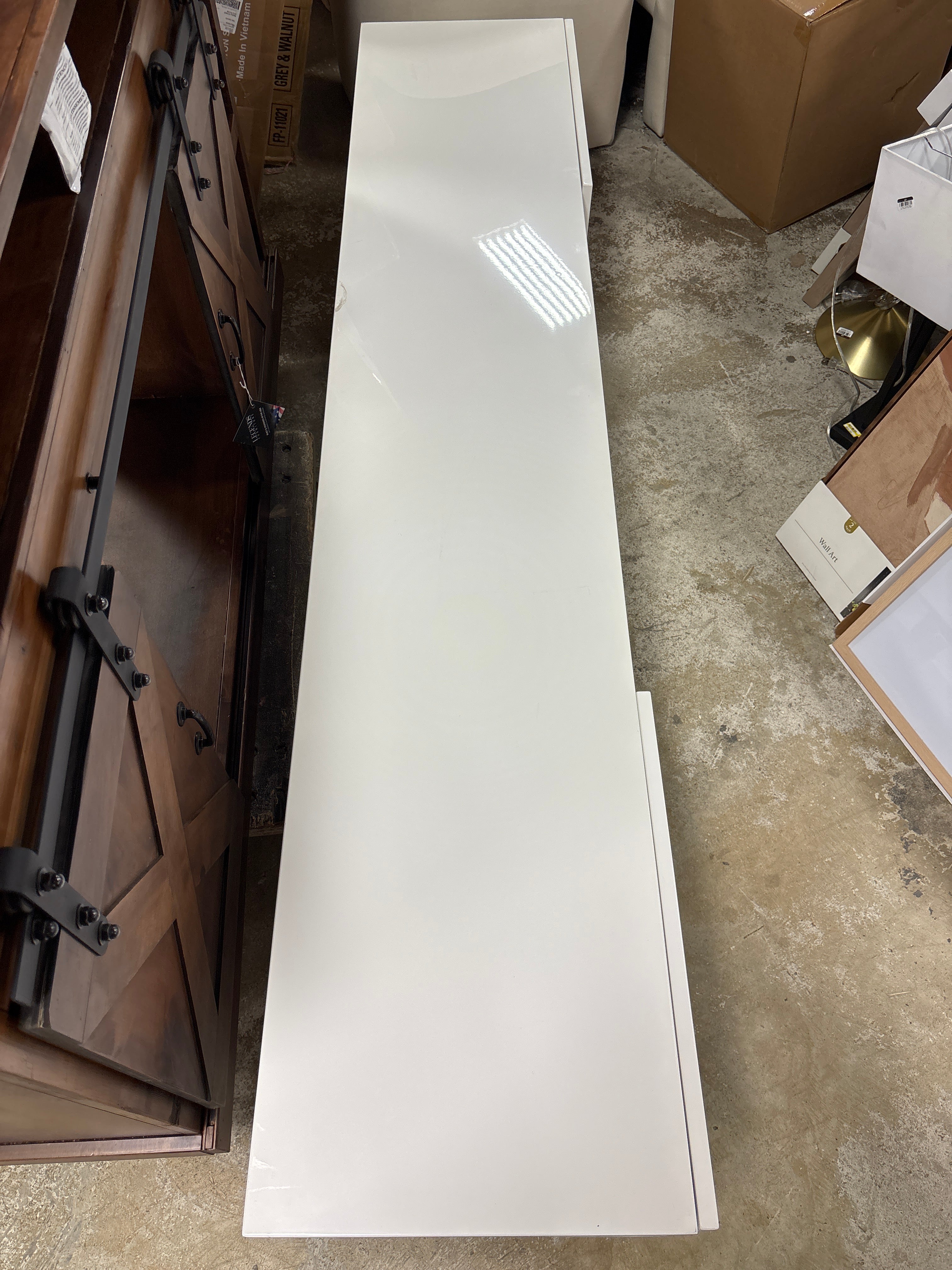 Modrest Legend 87" Wide Modern White TV Stand SHOWROOM ITEM