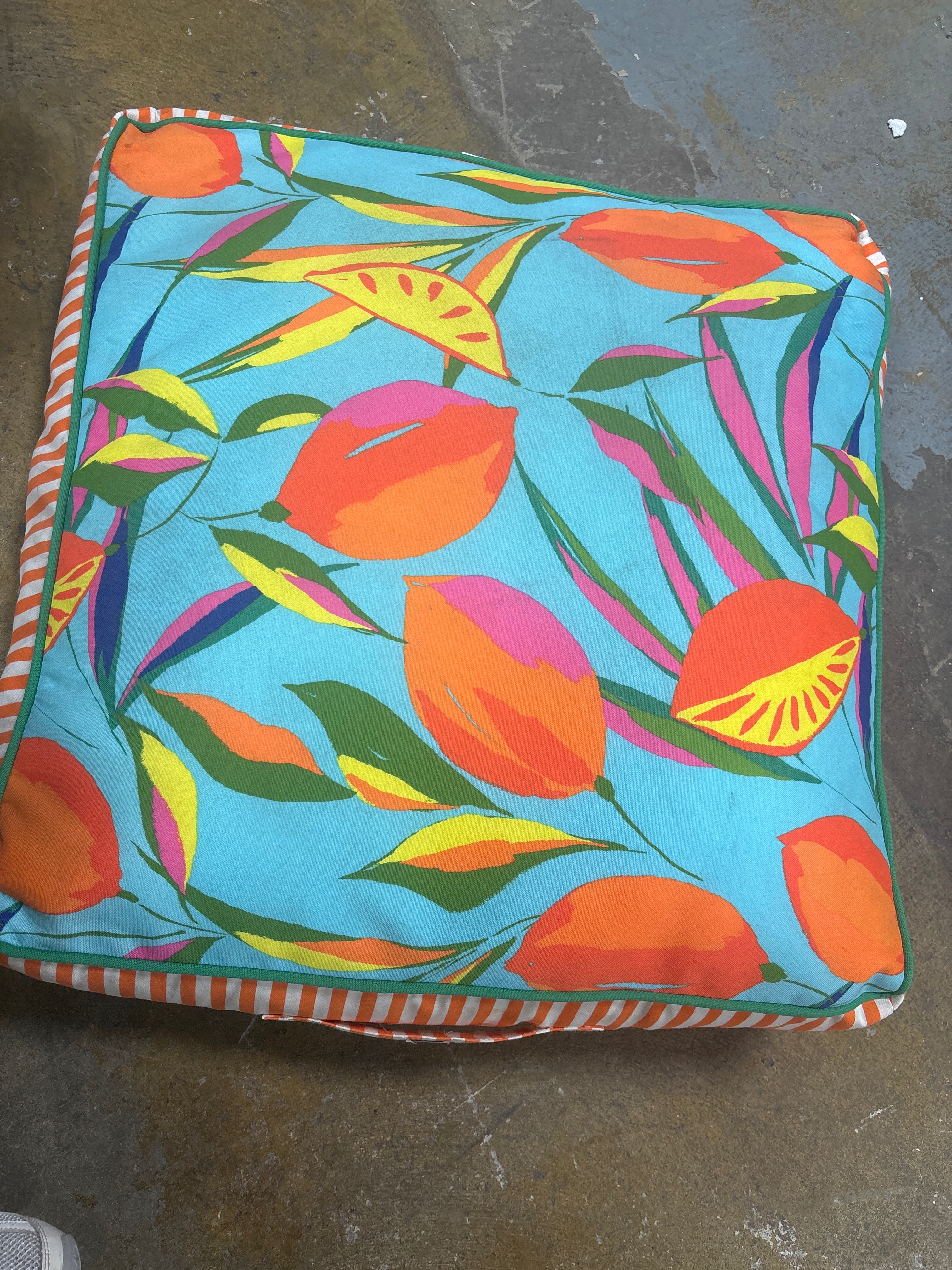 Tabitha Brown Floral Outdoor Large Floor Cushion SHOWROOM ITEM
