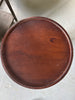 Travertine Accent Table with Brown Top SHOWROOM ITEM