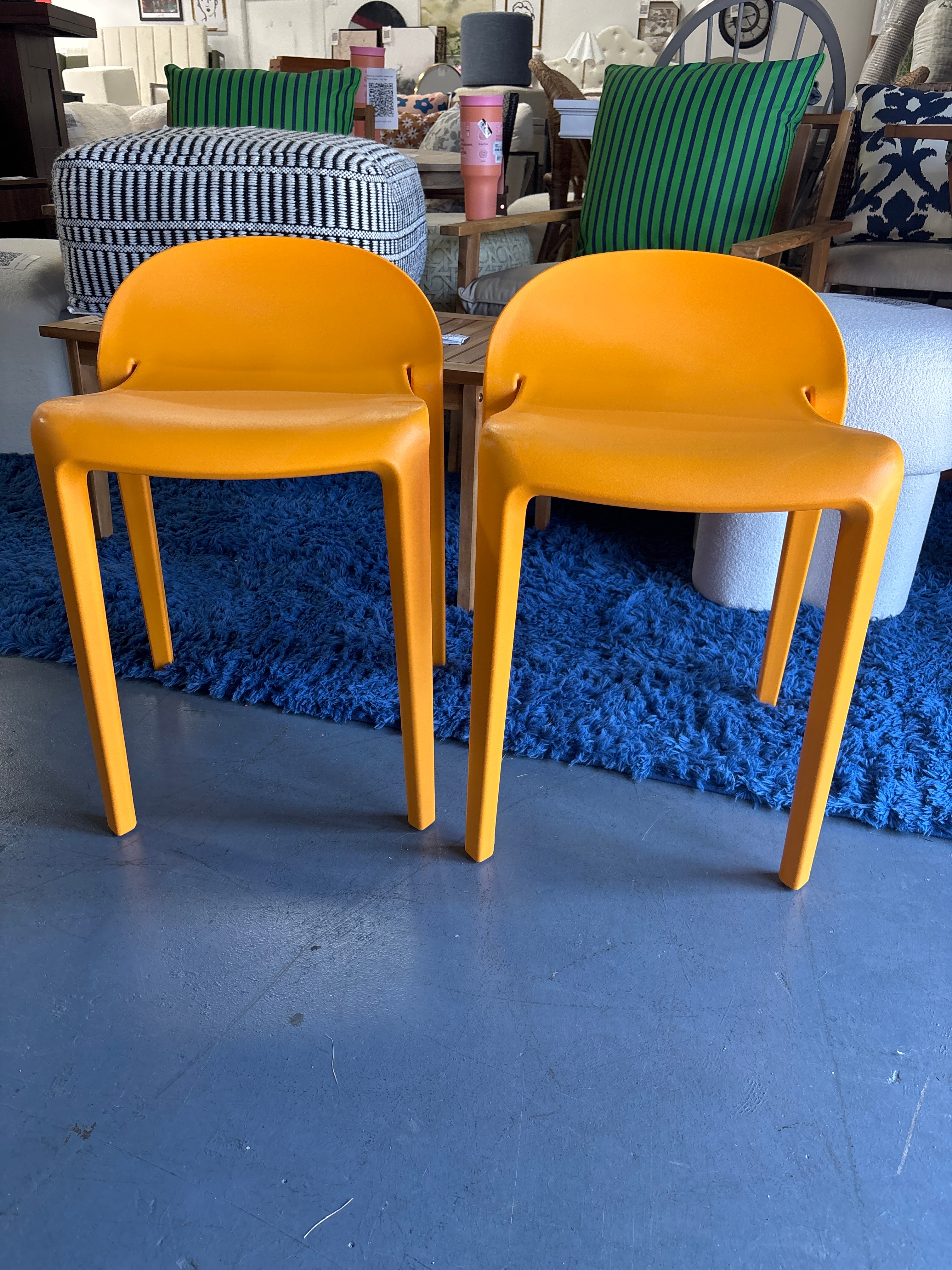2pc Lagoon Joyous Short Stool - Orange SHOWROOM ITEM