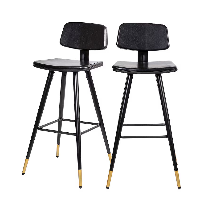 Flash Furniture Black 29.75-in H Bar height Upholstered Metal Bar Stool - SHOWROOM ITEM 🔴