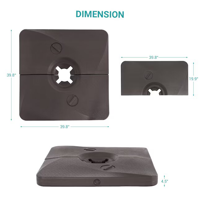 Patio Umbrella Base Dark Brown 2-BOXES