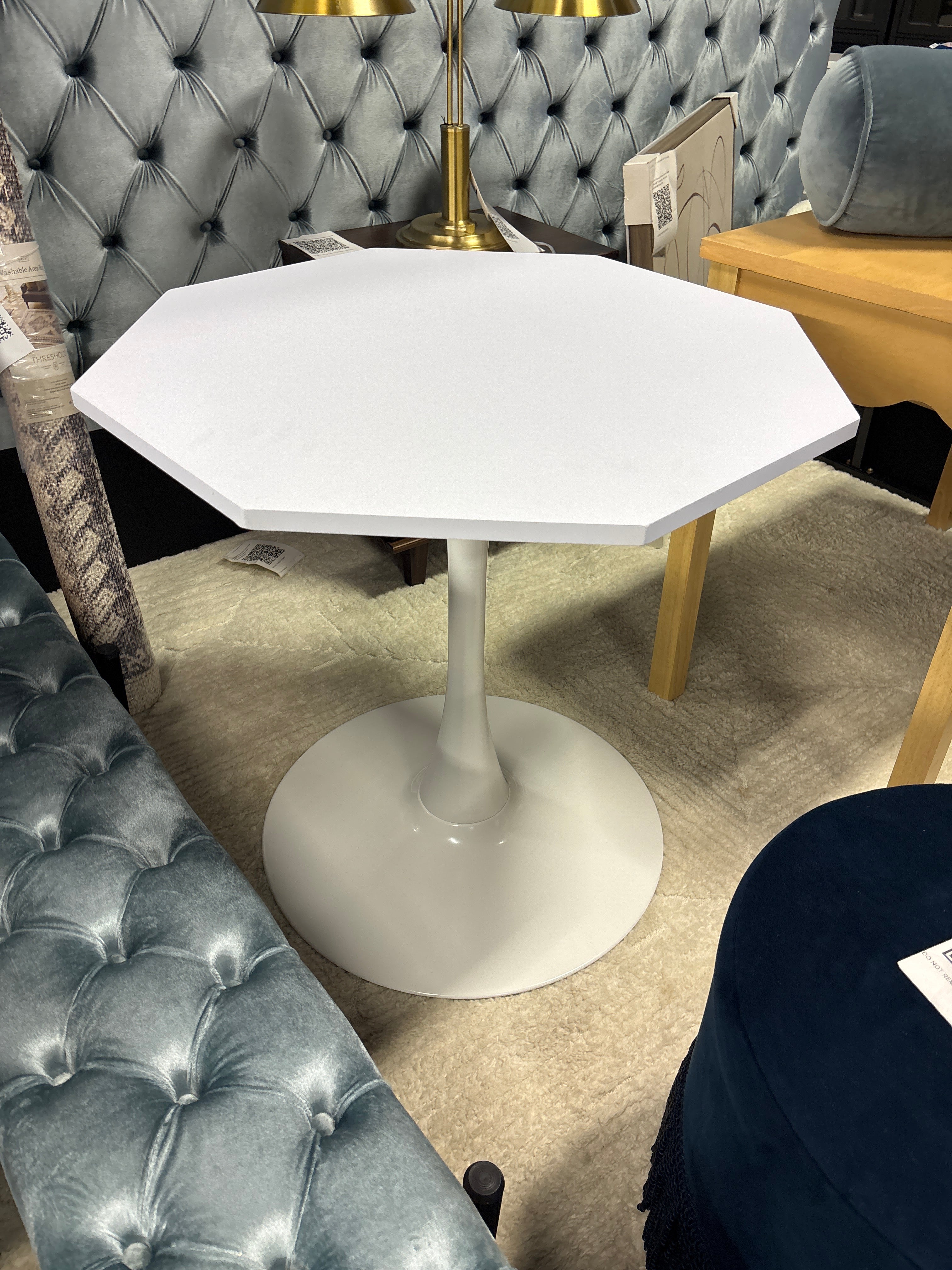 31.50" Modern Hexagonal Coffee Table - White SHOWROOM ITEM
