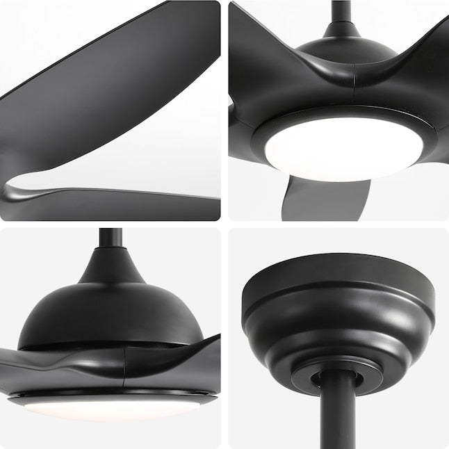 Black with ABS Blades Ceiling Fan With Light - Remote Included ( 5 -Blade )
