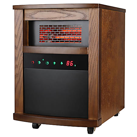 Infrared Cabinet Heater With Thermostat And Remote, Brown