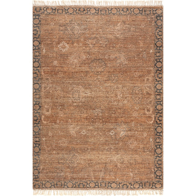 Lauren Liess 9'x12' Jute Brown Rectangular Indoor Medallion Oriental Area Rug SHOWROOM ITEM