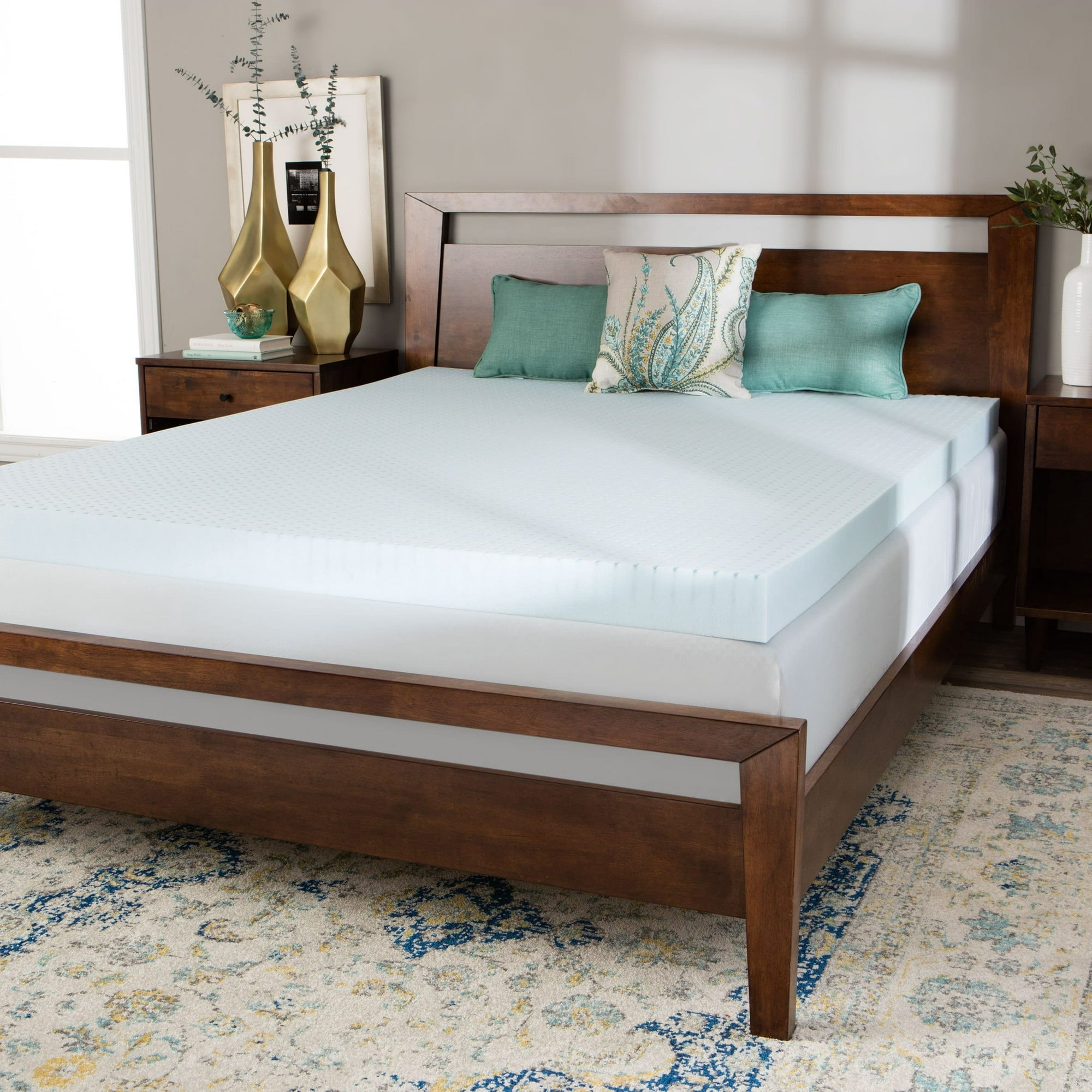 4-inch Gel Memory Foam Twin XL Dorm Mattress Topper - White