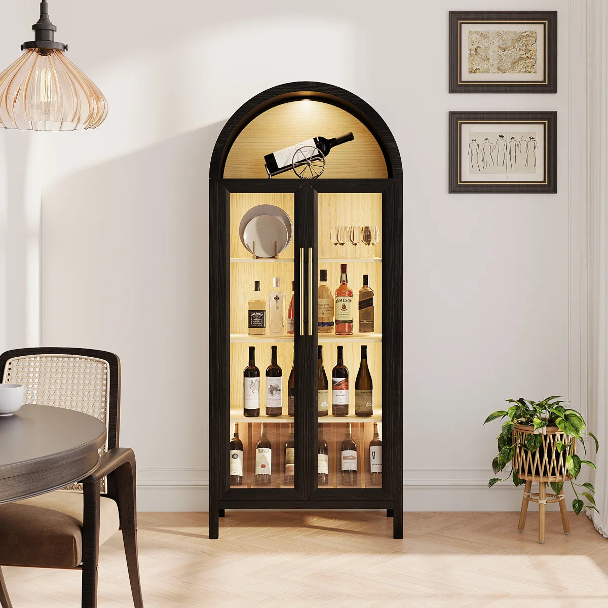 Arched Storage Display Cabinet