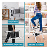 2 Step Ladder Folding Step Stool Sturdy Steel Ladder with Anti-Slip Pedal White