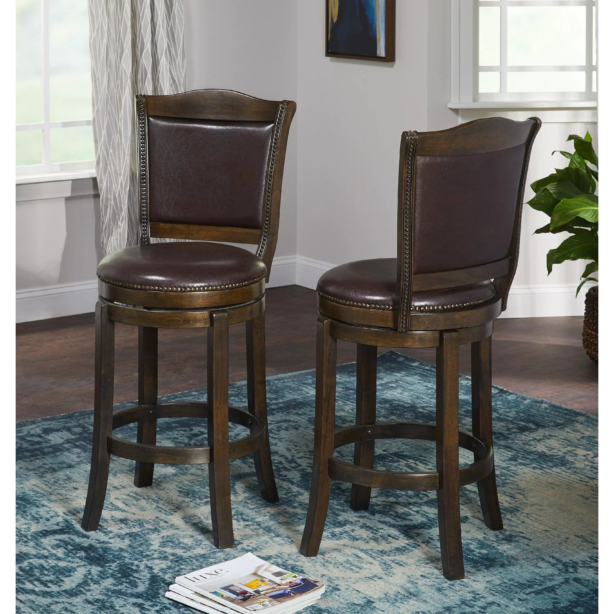 Adam Barstools, Set of 2, Brown