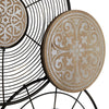 Black Metal Plate Wall Decor with Intricate Pattern
