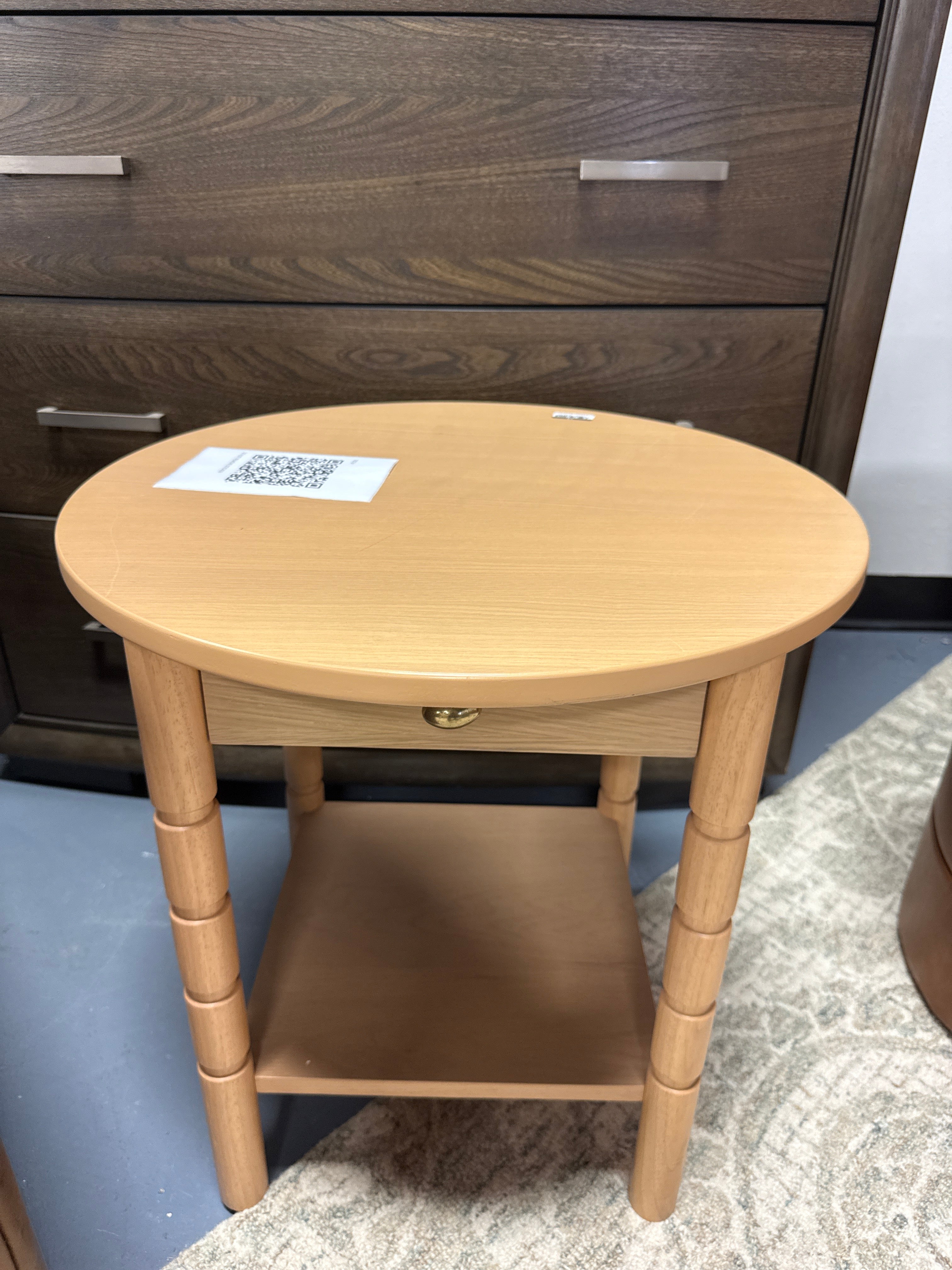 Modern Turned Wooden Accent Table Brown SHOWROOM ITEM