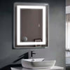 Modern Rectangular Frameless LED Light Bathroom Vanity Mirror Wall-Mounted