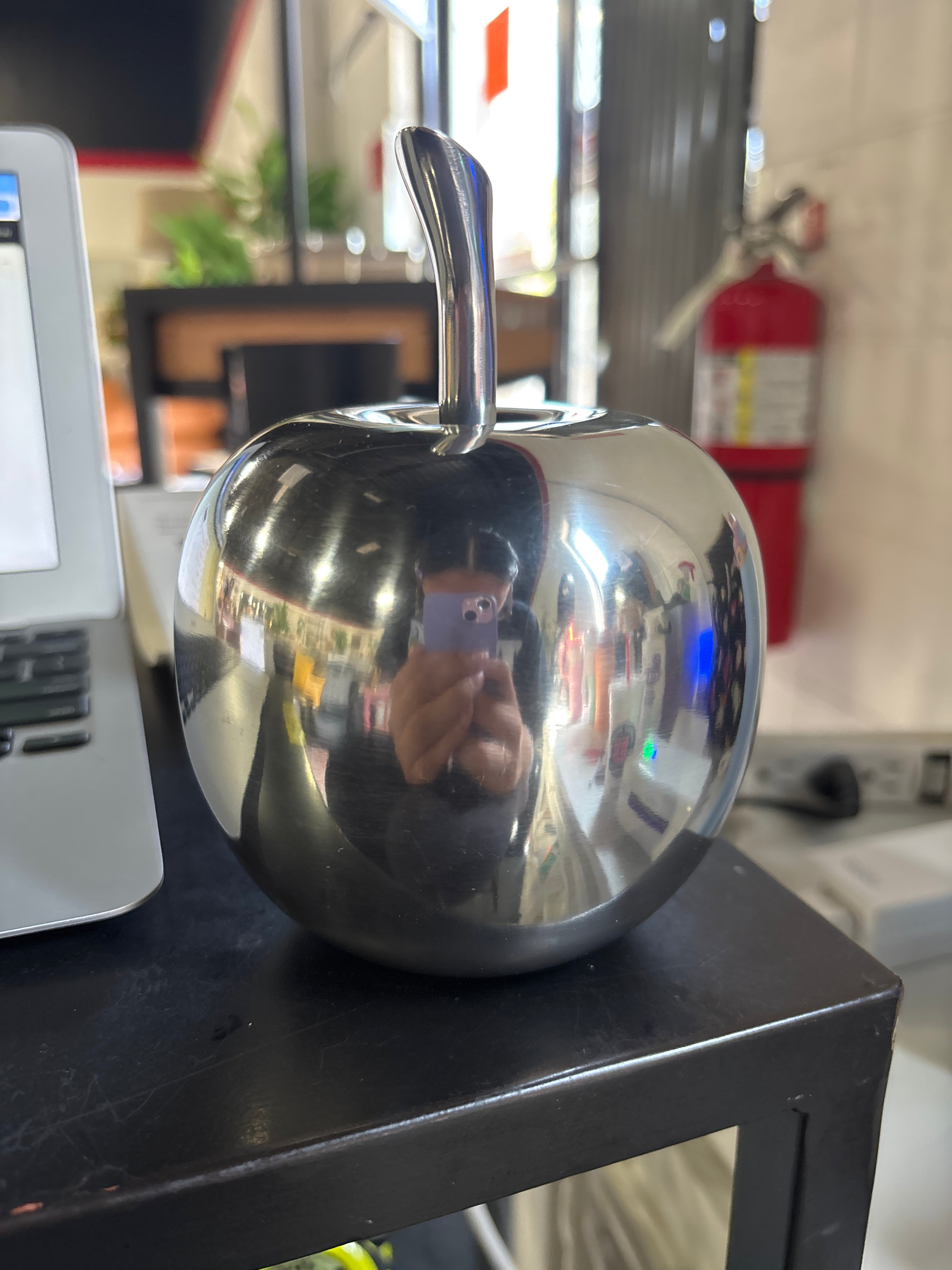 Annebelle Aluminum Decorative Apple Tabletop Sculpture SHOWROOM ITEM