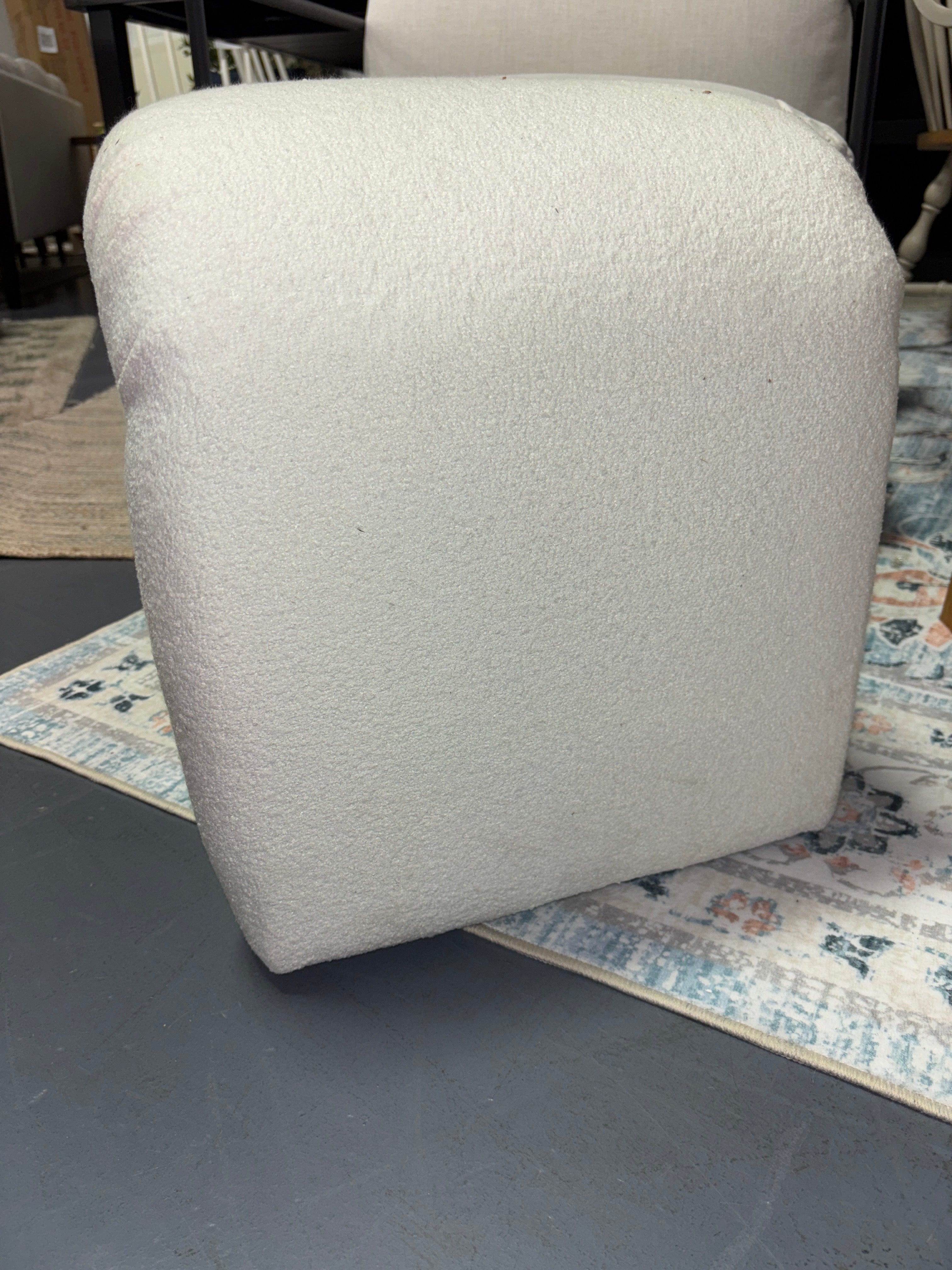 Cicely Waterfall Ottoman - Cream Boucle SHOWROOM ITEM