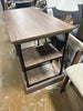 Conway Wood Writing Desk with Storage - Gray SHOWROOM ITEM