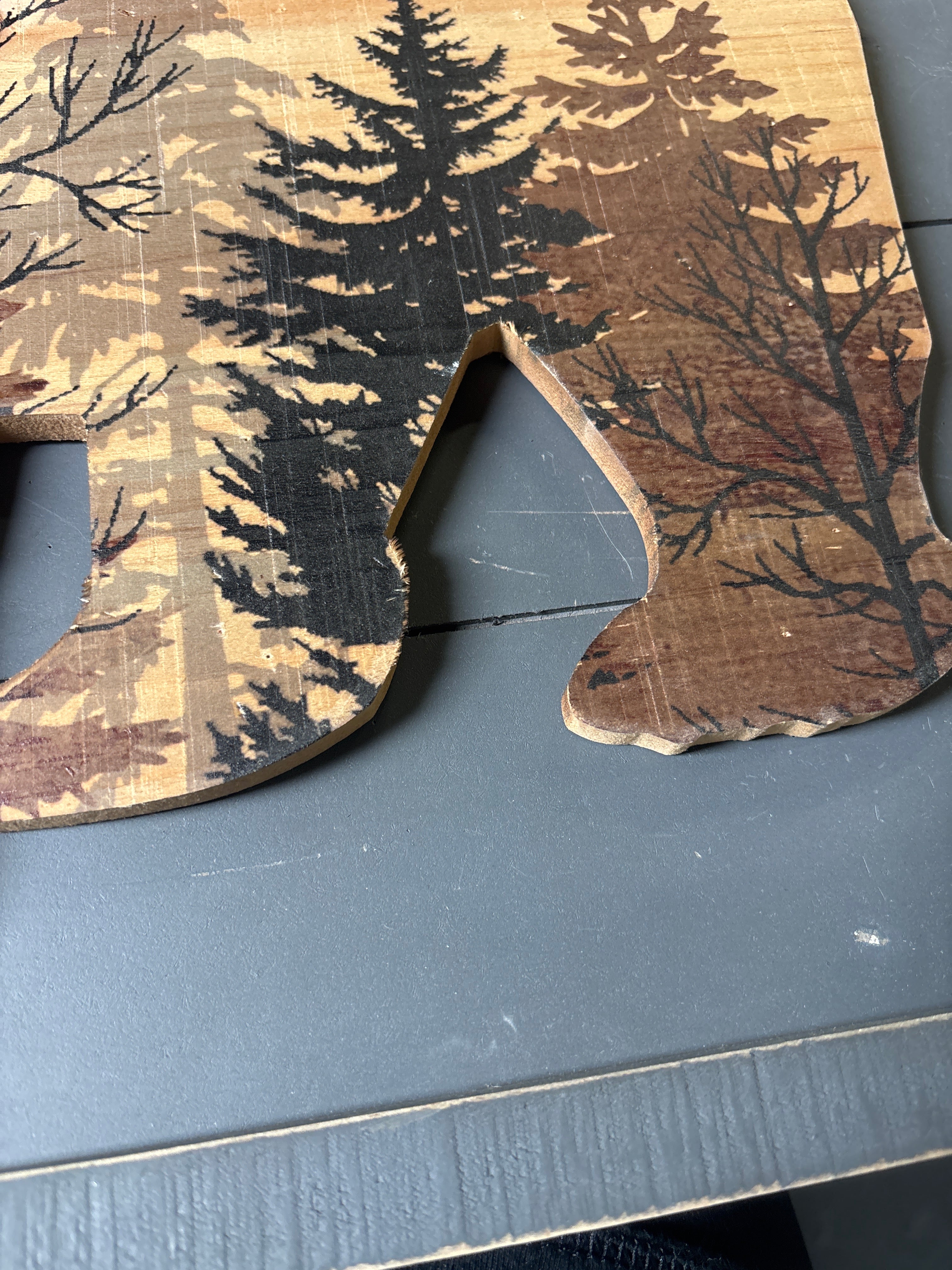 18" x 28" Handmade Rustic Bear Wall Decor SHOWROOM ITEM