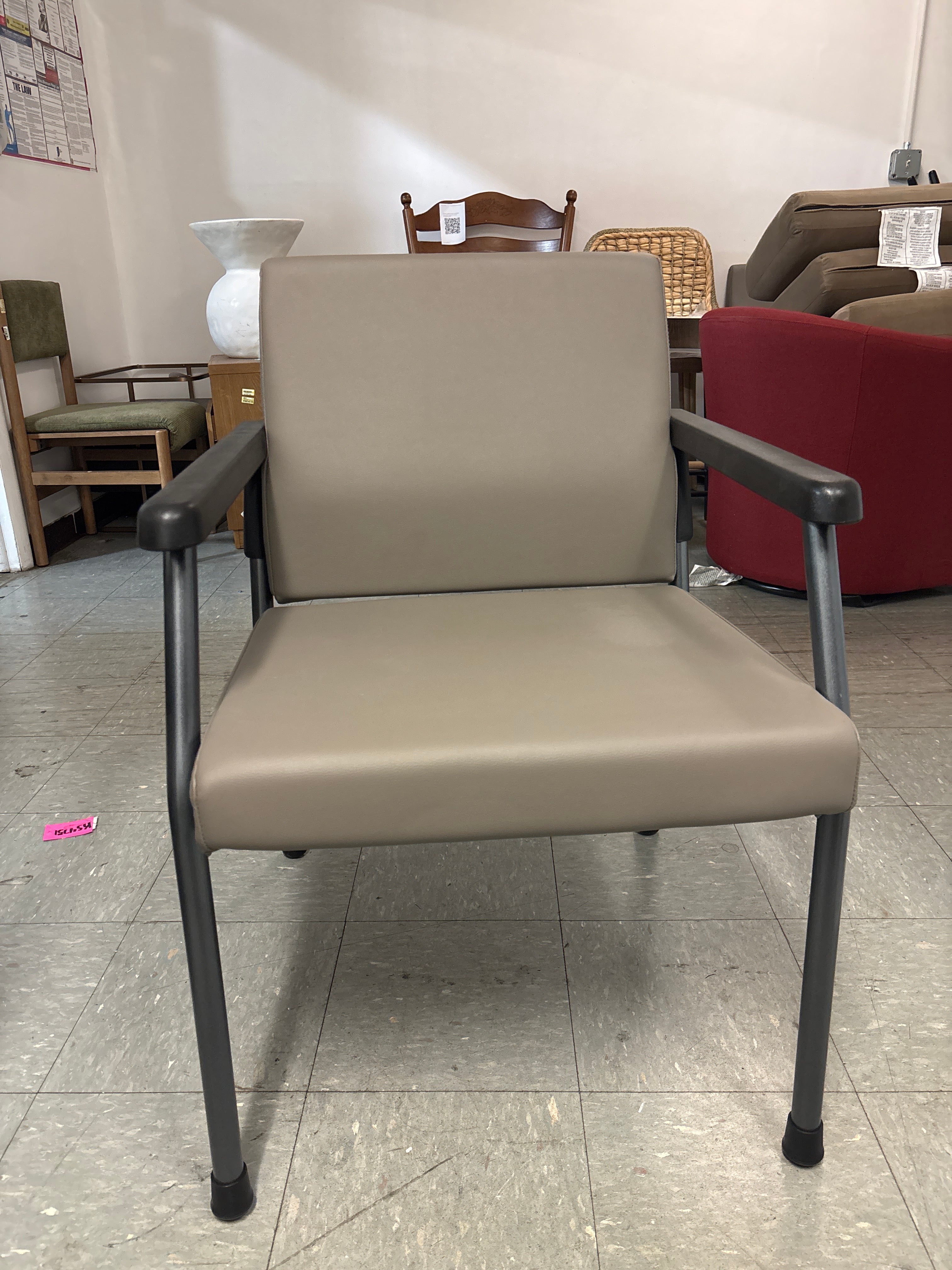 Bonifacio Vinyl Seat Waiting Room Chair with Metal Frame SHOWROOM ITEM