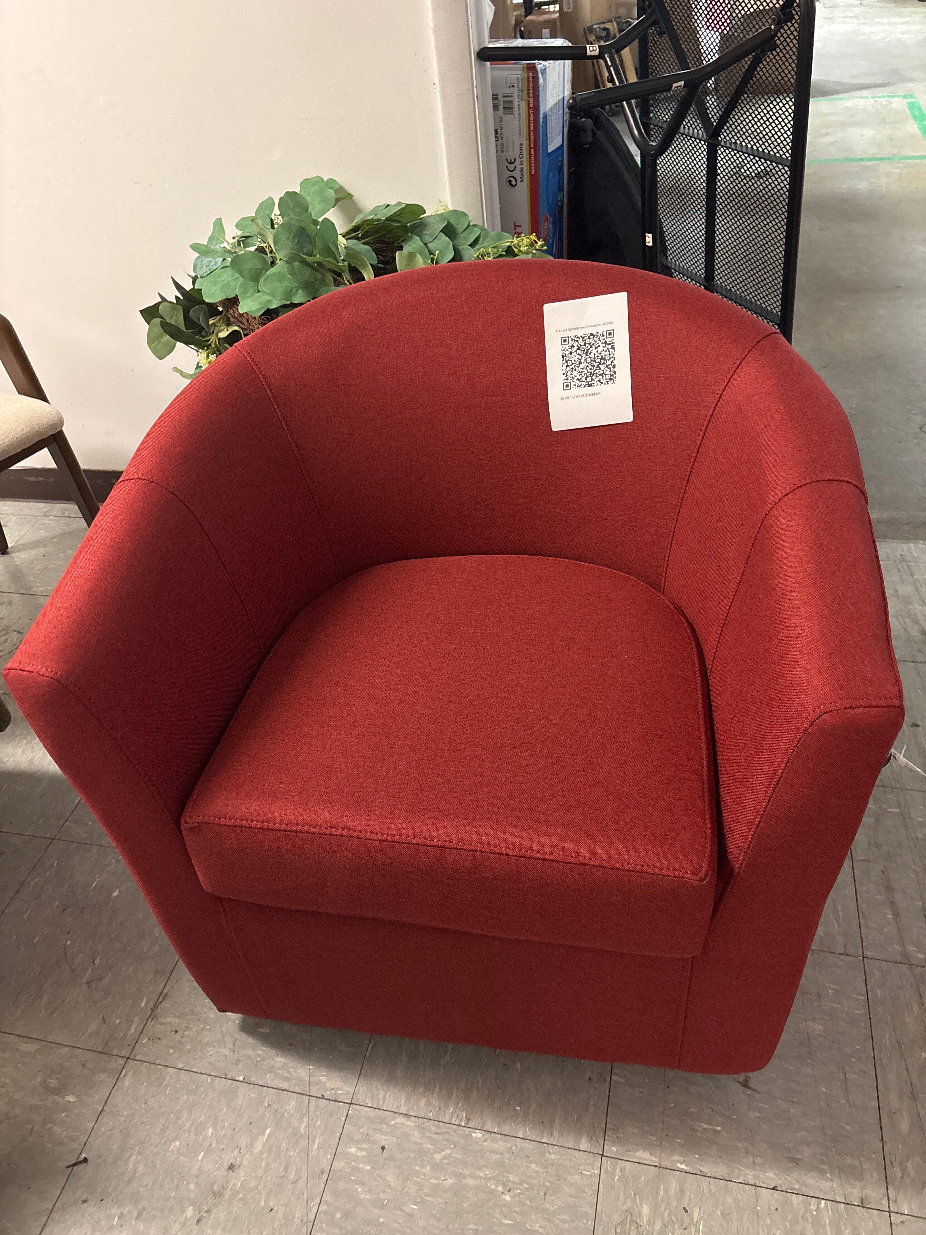 Hansell Upholstered Swivel Barrel Chair SHOWROOM ITEM