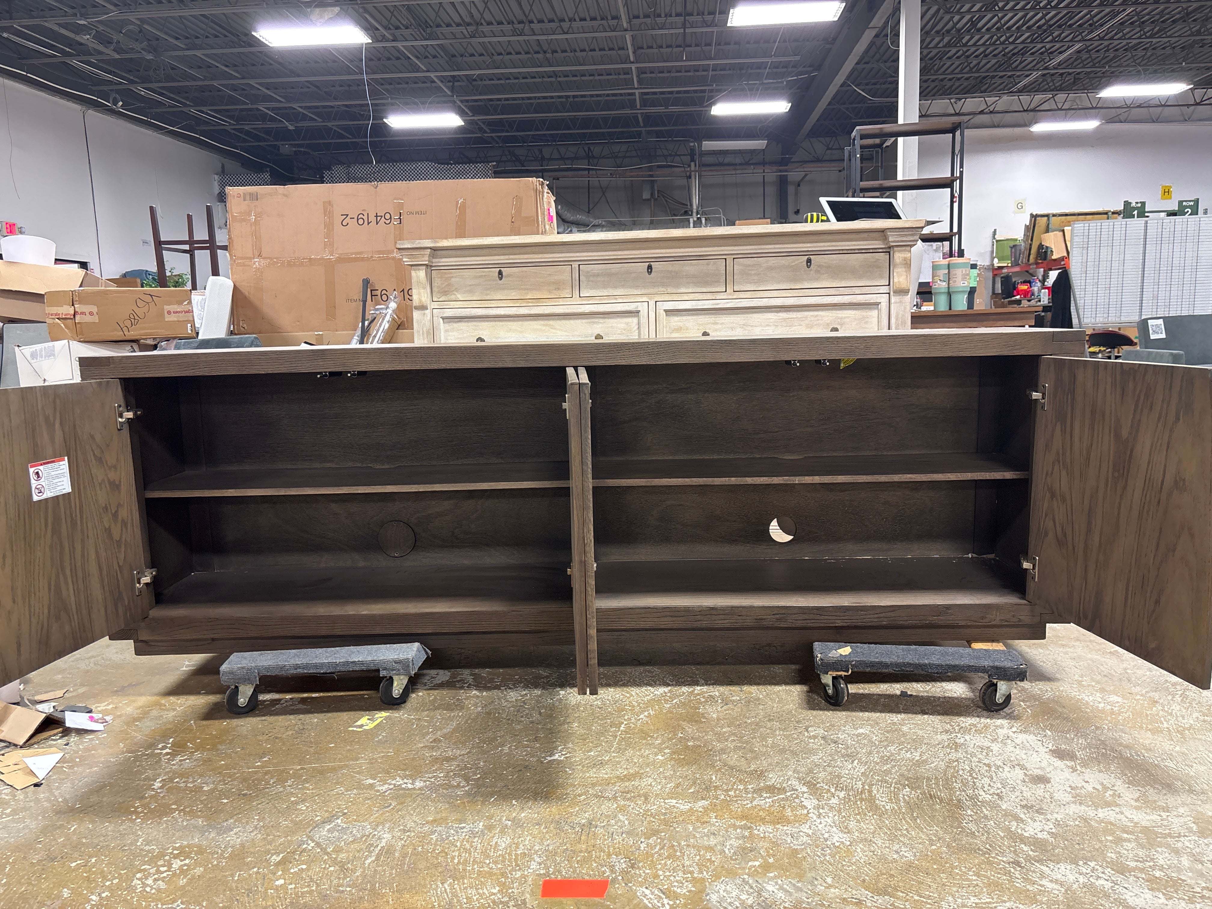 94"  Nemo Solid Wood Sideboard - Worn Oak SHOWROOM ITEM