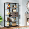 Bookshelf, 5 Shelf Etagere Bookcase with 2 Drawers