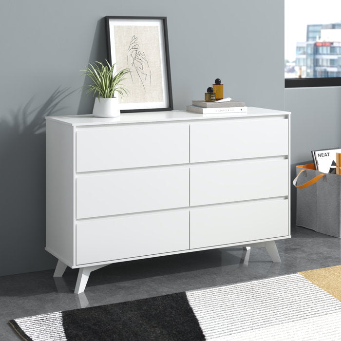 6 Drawer Solid Wood Double Dresser