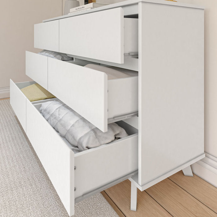 6 Drawer Solid Wood Double Dresser