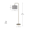 Barden Floor Lamp with Linen Shade - Brass Lamp w/Light Gray Velvet Shade
