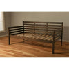 Boho Twin Traditional Solid Wood Daybed in Rustic Walnut