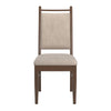 Alta Wood Finish Beige Fabric Dining Chair, Set of 2, Walnut