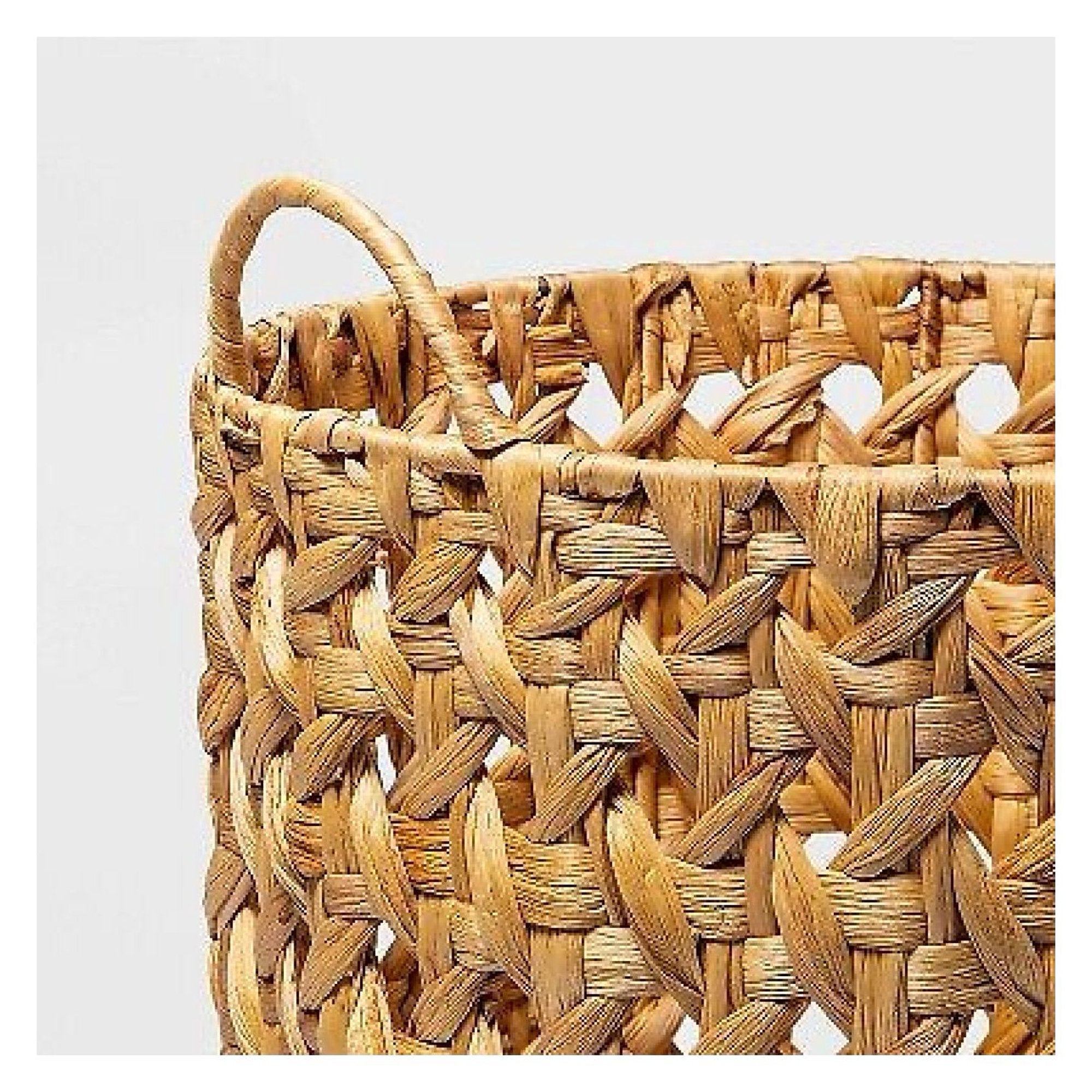 Woven Natural Decorative Cane Pattern Floor Basket