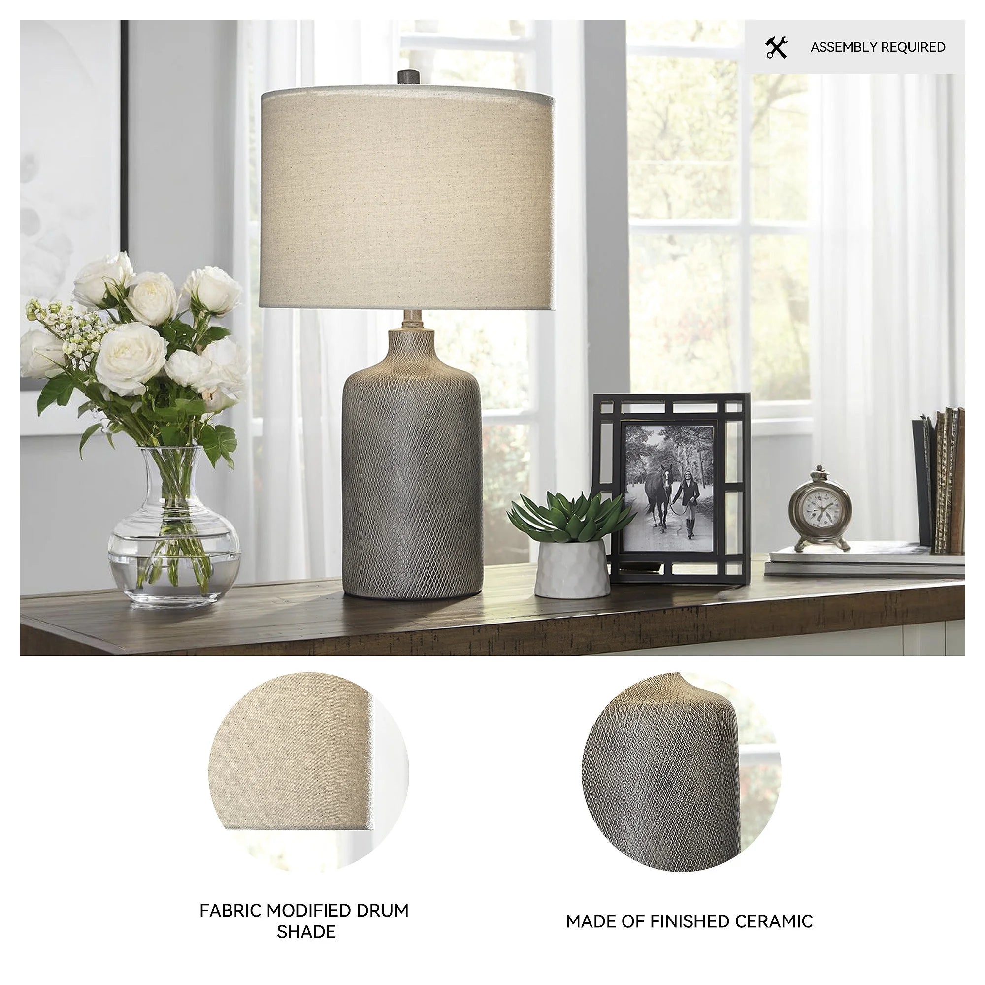 Contemporary Linus Table Lamp Antique Black