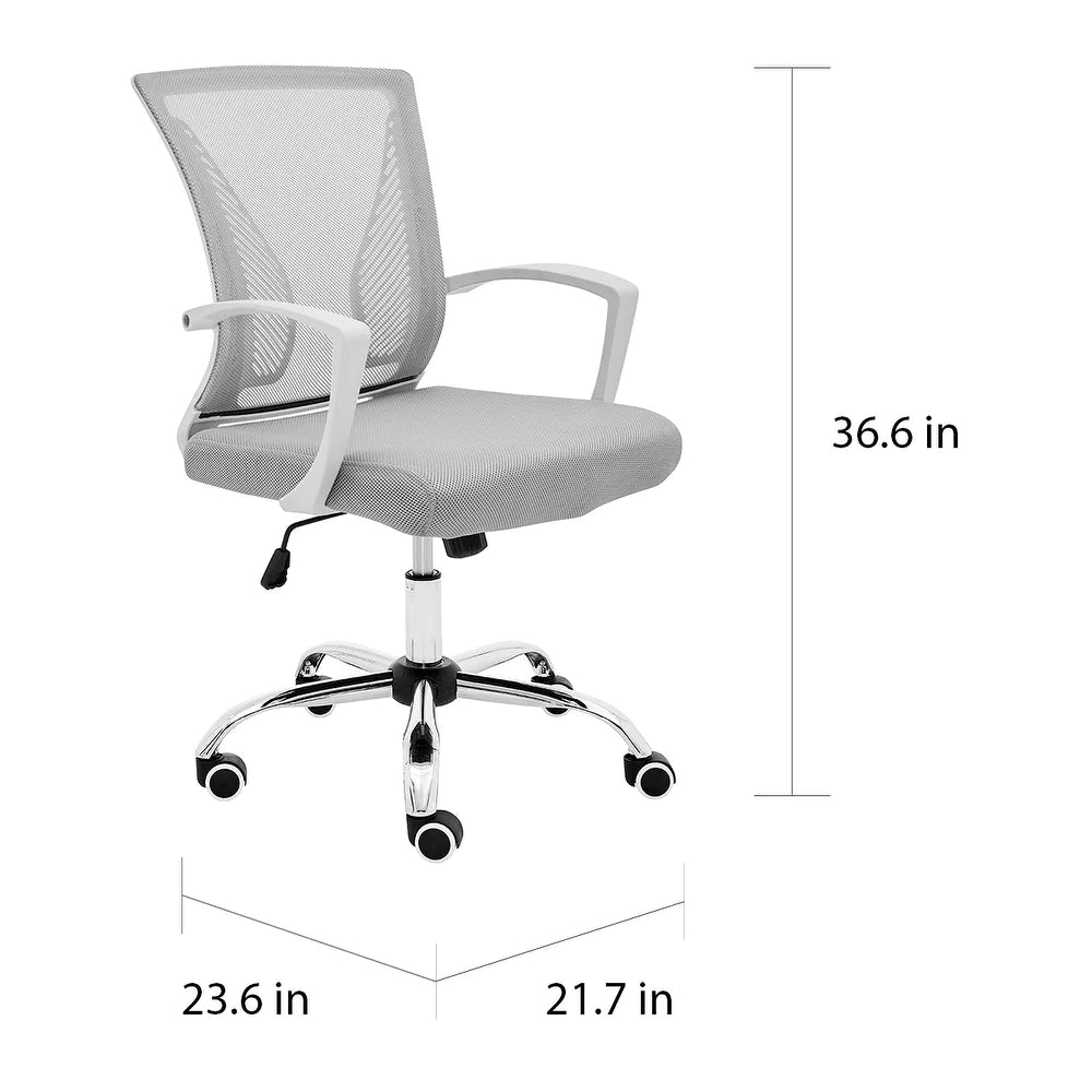 Zuna Mid-back Office Chair - White/White