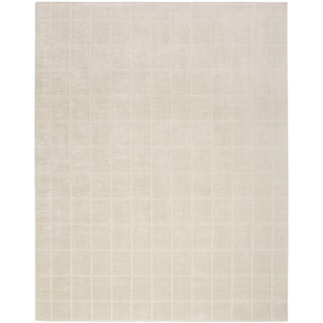 9 x 12 (ft) Loomed Ivory Cream Rectangular Indoor Area rug